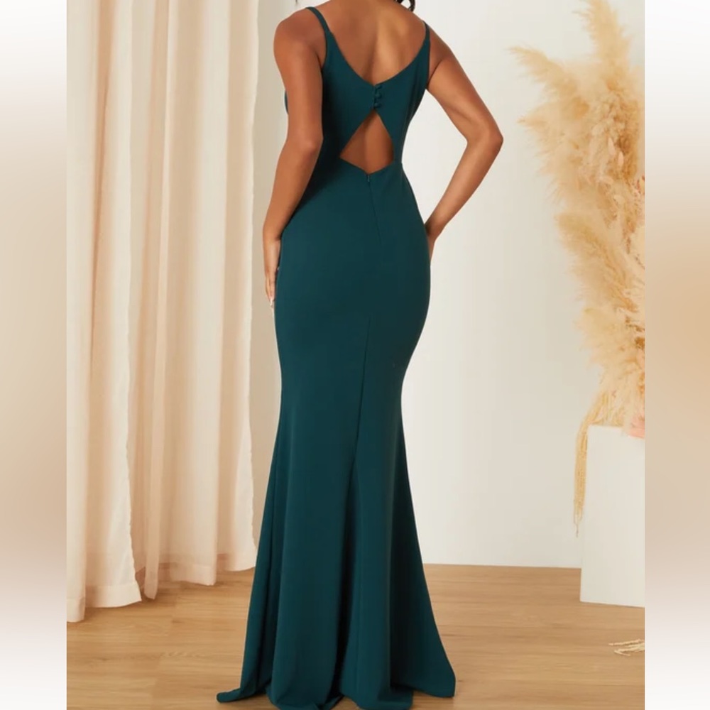 Moments of bliss Forrest green backless mermaid